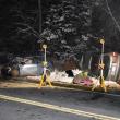 Fire Dept. headlamps illuminate the scene of a two-vehicle crash in Washington. (Photo by Sarah Thompson)