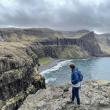 Marci Richardson hiking in the Faroe Islands. (Photo courtesy Belfast Free Library)