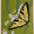 Swallowtail, Woodcut, 8 x 9”, by Sumner Roberts. (Photo courtesy Local Color Gallery)