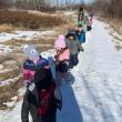 South School students on the move, exploring and learning in the surrounding woods. (Photo courtesy RSU 13 South School)