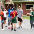 A grant from the Barrett Foundation provides support for Pine Tree Camp's Dirigo Experience overnight summer camp for Maine Deaf and Hard of Hearing youth. Applications are now open for this week-long camp in August. Abel Celestino, Saco (left); Gabriel Alberto, Westbrook (center); Hunter Minch-Bohlin (right); and Fion McLoughlin, Mount Desert Island (holding ball) were among 22 young Mainers who attended this unique program last summer. (Photo courtesy Pine Tree Camp)