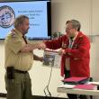 District Committee Member and Unit Commissioner John Wood, of Hope, received a certificate of thanks for his outstanding contributions to Scouting from 2024 District Chairman Chuck Mahaleris. (Photo courtesy Chuck Mahaleris)
