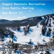 Public Meeting Poster with photo of Camden Snow Bowl