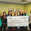 Bar Harbor Bank & Trust presents a donation from the Bank’s Casual for a Cause program to Shaw Institute. Pictured L-R: Madison Cram, Customer Service Representative at BHBT; Kerri Nevells, Customer Service Representative at BHBT; Heather Brackett, Retail Operations Administrator at BHBT; Shauna Larrabee, Assistant Branch Manager at BHBT; Crystal Richards, VP Regional Relationship Manager at BHBT; Ann-Margaret Thomas, Customer Service Representative at BHBT; and Charles Rolsky, Ph.D., Executive Direc