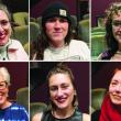 Vagina Monologues cast. Top row: Susan LaVerdiere, Violet Ferlito, Emma Theobalds. Bottom row: Susan Hodder, Lara Rakocevic, Christine Andersen. (Photo courtesy Waldo Theatre)