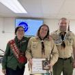 District Award of Merit recipient Yvette Robichaud Bernier with her daughter Paige Spears and husband Christopher Bernier.  Paige is a member of Scouts Canada and earned Scout Canada’s Chief Scout Award. Chief Scout is the highest rank in the Scouting section of Scouts Canada, making it equivalent to Eagle Scout in Scouting America or Gold Award in Girl Scouts. (Photo courtesy Chuck Mahaleris)
