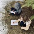 Students at Riley School record observations in their field journals. (Photo courtesy Friends of Maine Coastal Islands National Wildlife Refuge)