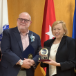 Governor Janet Mills and David Feldman. (Photo courtesy Alan Kearl)
