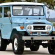 The utilitarian FJ40 Land Cruiser—this is a 1976 model—was available in different configurations and has become an icon and a collector’s item. Like the Jeep Wrangler, it was descended from a WWII military vehicle.