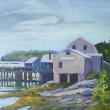 Lobster pound at Tenant’s Harbor, 14X18, oil on archival canvasboard. (Photo courtesy Carol L. Douglas)
