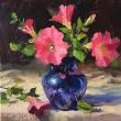 "Pink Petunias" by Sandra Leinonen Dunn. (Photo courtesy Waldoboro Public Library)