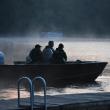Maine Wardens leave the dock as the sun rises. (Photo by Sarah Thompson)