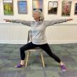 Lynn Rutter practices Chair Yoga at Rockport Public Library. (Photo courtesy Rockport Public Library)