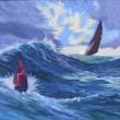 Heavy Weather (ketch Angelique), oil on canvas by Carol L. Douglas. (Photo courtesy Carol L. Douglas)