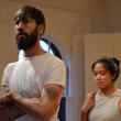 Michael Amico (Eli) and Jaine Ye (Meiko) share a sorrowful moment. (Photo by Scott Anthony Smith)