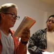Jennifer Hodgson (Suzanne) explaining her opinions to A.J. Baldwin (Carina). (Photo by Scott Anthony Smith)