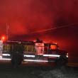 White smoke around the truck's red lights creates a red glow around the vehicle. (Photo by Sarah Thompson)