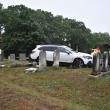 View of car in cemetery