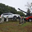 Progress being made as car is pulled over stone