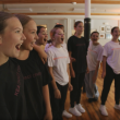 KEA Dance Center hip-hop dancers get news that the Boston crew is going to visit Camden (Photo courtesy KEA Dance Center)