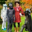 Stephanie Curcione and students in costume. (Photo courtesy Rockport Public Library)