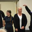 Eric Quatrano introduces his wife and children. (Photo by Sarah Thompson)