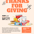 Thanks for Giving food drive poster