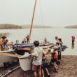 It takes community to launch a boat (Photo courtesy David Garrison)