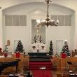 Church setting decorated for Christmas