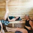 Enjoying the sauna. Photo courtesy Christina St. Pierre from ChrisinFocus Photography.