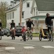 Four men, one child bike down south Main Street in Rockland