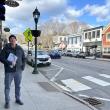 Alex Cohen, of Camden, initiated a petition to deliver to the Select Board requesting a measure be placed on the June Town Meeting asking voters if they want to eliminate the paid parking program in Camden and to remove all the meters that were placed in downtown locations last Spring. (Photo by Lynda Clancy)