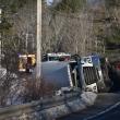 crash scene of commercial vehicle rollover
