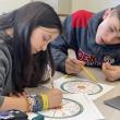 Teen girl, teen boy fill in a wheel of control worksheet
