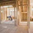 a construction worker during the building of a house