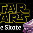 Star Wars logo with roller skates