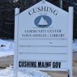 Cushing Town Office street sign