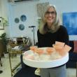 Ginger Mitchell, a family friend, serves the frosé (Photo by Kay Stephens)