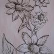 dark pencil flower drawing