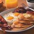 pancakes bacon breakfast