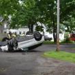 crash scene, Cedar Street in background