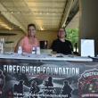 two women at display table