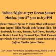 Menu for Indian Night at 727 Ocean Sunset 