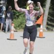 female athlete raises cheers