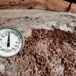 thermometer on rock