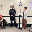 Allen Weaver, Jr., Camden Police Chief and Jodi Hanson, July 13. (Photo courtesy Holly Anderson)