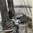 two men on a schooner