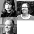 three-tile collage of author photos