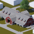 artist rendering of red building