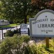 sign for the northeast harbor library